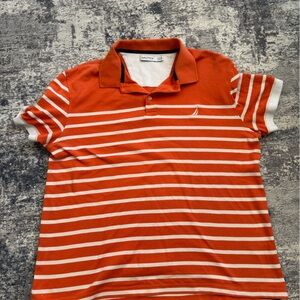Nautica Orange and White Polo Shirt